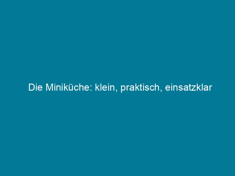 Die Miniküche: klein, praktisch, einsatzklar
