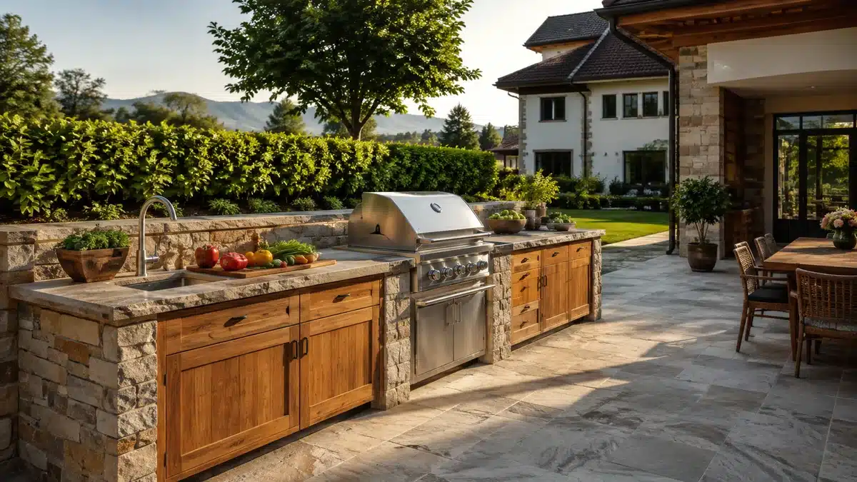 Outdoor-Küche auf einer Terrasse
