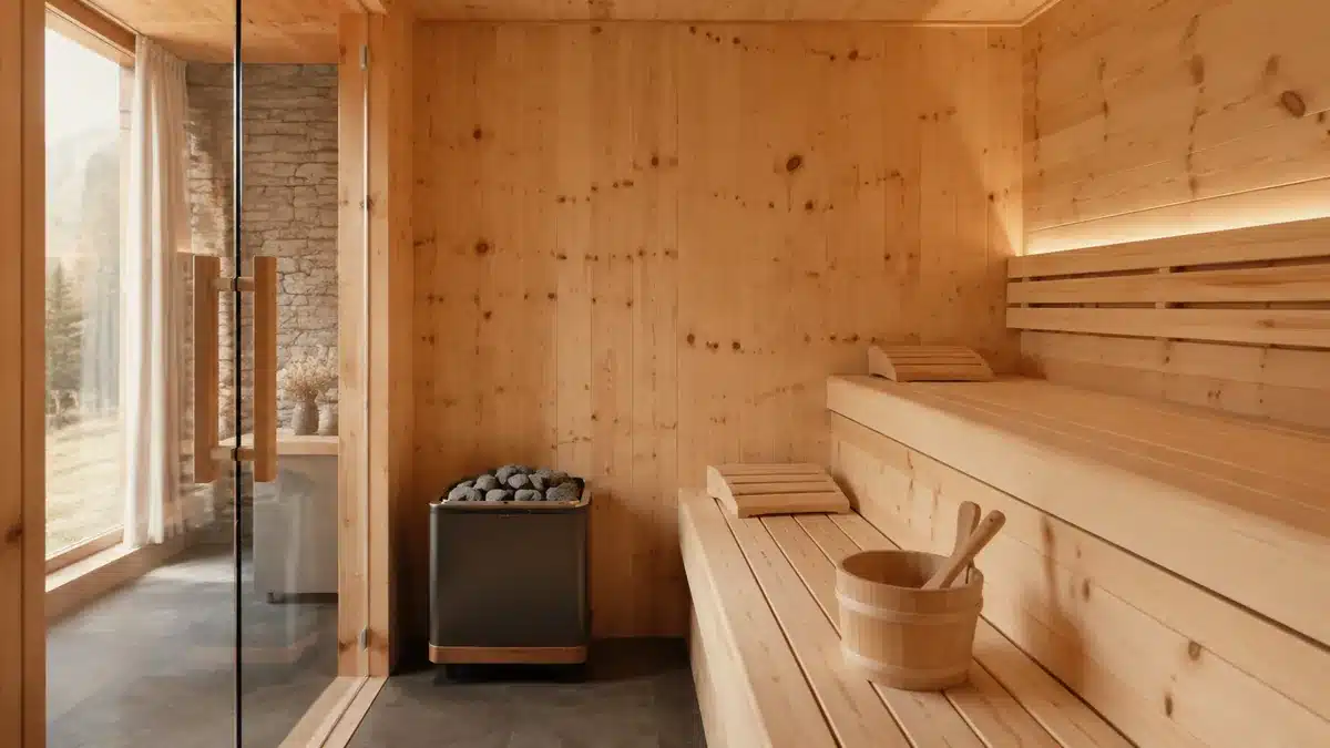 Sauna aus Zirbenholz im eigenen Haus