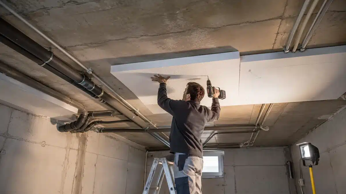Dämmplatten an der Kellerdecke